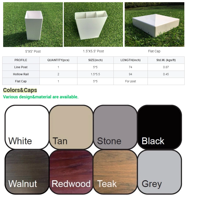 3 Rai Brown/Wood/Tan/Grey/White/Black Colored Vinyl/PVC/Plastic/Composite Hog/Pig Fence Rails/Panels/Gates/Slats