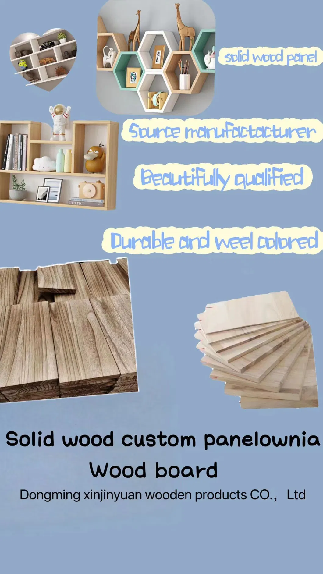China Factory Direct Sales Paulownia /Pine/Poplar/Cedar/Fir/Oak Solid Wood Panels Finger Joint Board Edge Glued Board