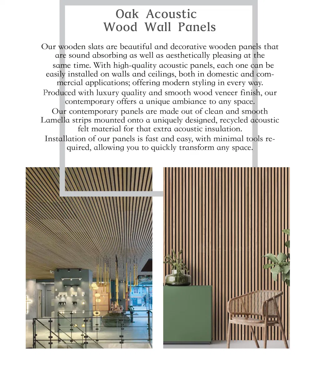 600*2400*9.5mm Oak Acoustic Wood Wall Panel Timber Slats Panel FSC CE Certificate Manufacturer